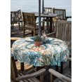 thumbnail image 6 of Outdoor Tablecloth with Umbrella Hole, Coastal Octopus Spillproof Waterproof Outdoor Table Cover, Vintage Summer Beach Coral Ocean Patio Tablecloths for Party/Garden/Picnic, Round 60 inch, 6 of 9