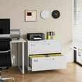 thumbnail image 2 of 2 Drawer Lateral File Cabinet with Lock Metal Filing Cabinet Steel Wide File Cabinets with Anti-tilt Mechanism for Home Office/Legal/Letter/A4/F4 Size Hanging Files Assembly Required White, 2 of 15