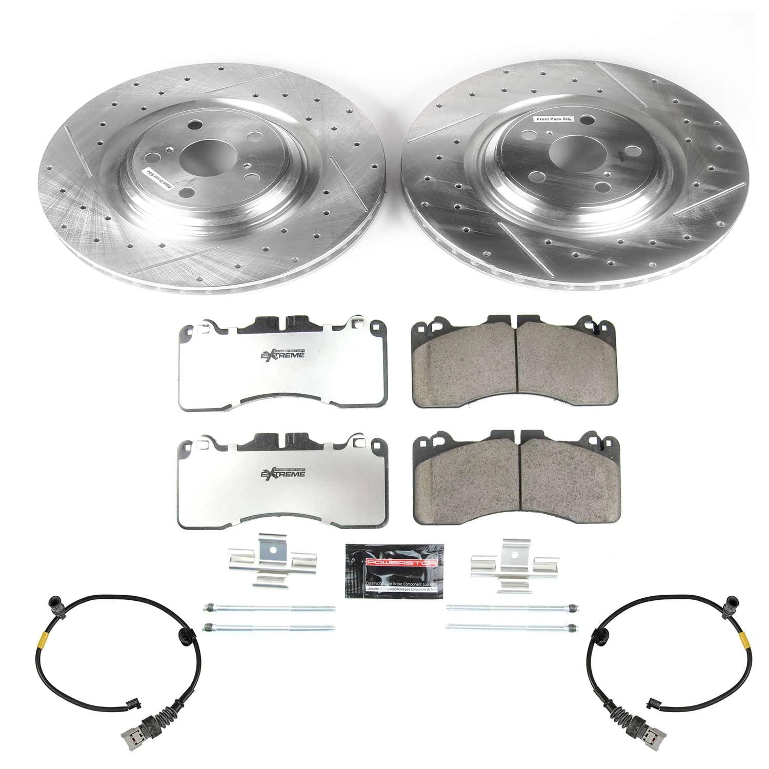 PowerStop Front Z26 Street Warrior Carbon-Fiber Ceramic Brake Pad and Drilled and Slotted Rotor Kit Fits: LEXUS Select Models K5849-26