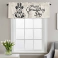 thumbnail image 4 of Happy Groundhog Day Window Valance for Kitchen, Hand-Painting Black White Groundhog Linen Texture Rod Pocket Short Curtain for Small Windows, Light Filtering Decorative Valance, 56 x 16 Inch, 4 of 9