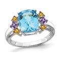 thumbnail image 1 of Topaze Bleue 3.70 Carats (ctw), Bague Améthyste et Citrine en Argent Sterling, 1 of 4