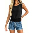 thumbnail image 6 of Women's Casual Pleated Sleeveless Top | Round Neck Elastic Hem Summer Blouse, 6 of 7