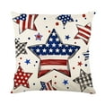thumbnail image 3 of Clearance! Boovnll 4th of July Pillow Covers 18x18, Red White Blue Stars Stripe Linen Throw Pillow Covers - Patriotic Pillow Covers for Memorial Day Home Sofa Couch Decor, 4th of July Decorations, 3 of 8