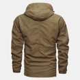 thumbnail image 6 of JUUYY Men's Winter Mid-Length m Coats Waterproof Stand Collar Jackets Zipper Loose Sports Windbreaker Hooded Outwear Khaki XXXXL, 6 of 6