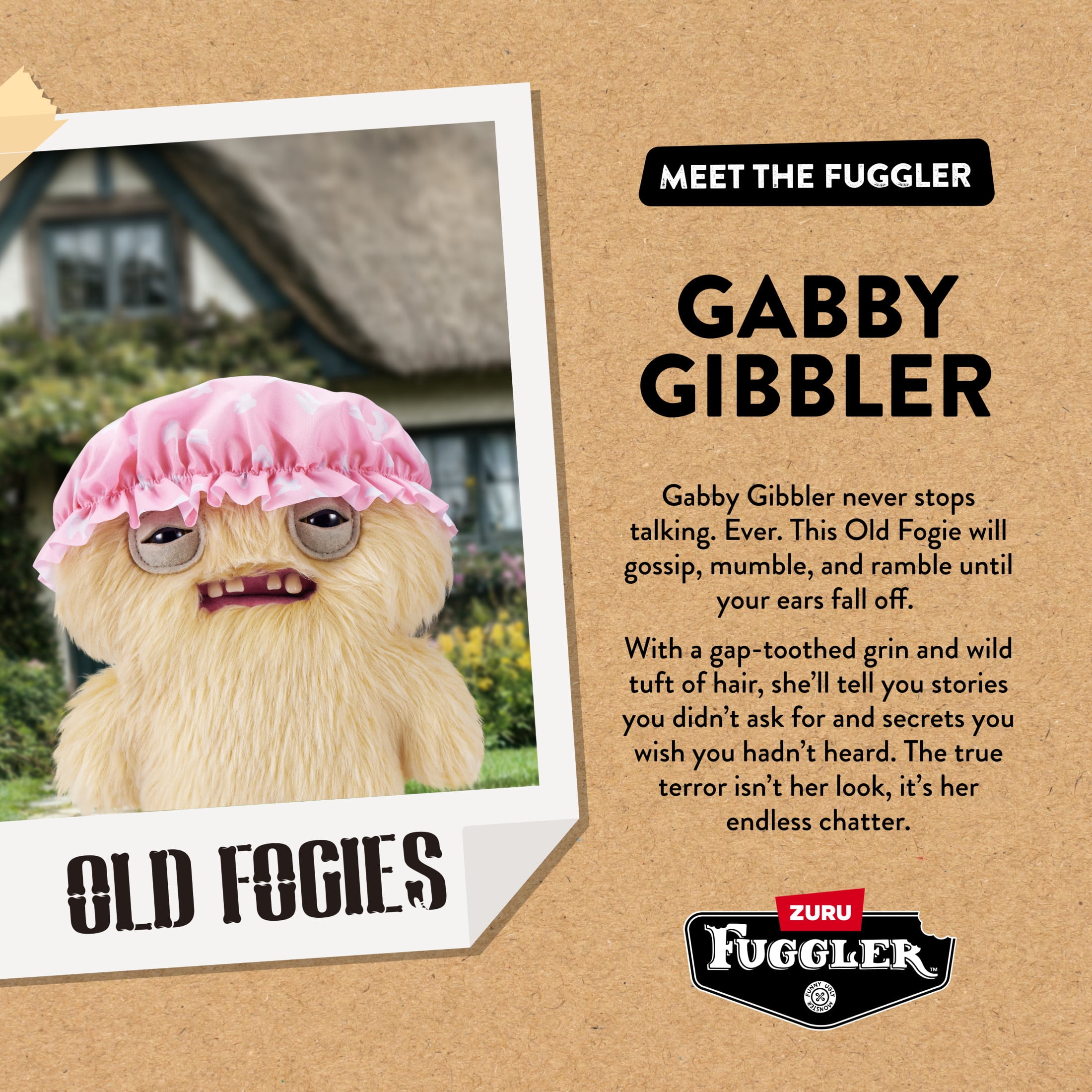 Fuggler Old Fogies 9 inch (Gabby Gibbler), Funny Ugly Monster Stuffed Animal Toy by ZURU