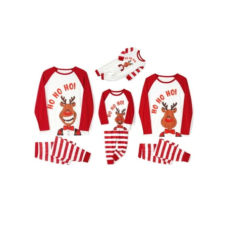 

Ma&Baby Family Christmas Pajamas Matching Sets Xmas Deer Pjs for Adults Holiday Home Xmas Sleepwear Set