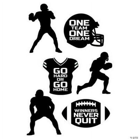 Motivational Football Cutouts, Birthday, Party Decor, 6 Pieces