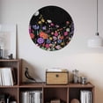 thumbnail image 2 of Wall Clock Wildflower Clocks PVC Silent Non-Ticking Battery Operated Decorative Herb Flower Botanical Black Round Clock for Home Living Room Kitchen Bedroom Office School Wall Decor 14 Inch, 2 of 9