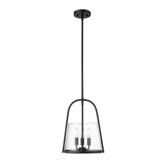 3041P12-MB-Z-Lite-Archis - 3 Light Pendant-15.5 Inches Tall and 12 Inches Wide-Matte Black Finish