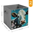 Bybiment 2PCS Fabric Storage Cubes, Blossoming Serenity Delightful