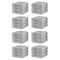 thumbnail image 1 of Sterilite Medium Weave 3 Drawer Storage Unit Versatile Organizer, 8-Pack, 1 of 11