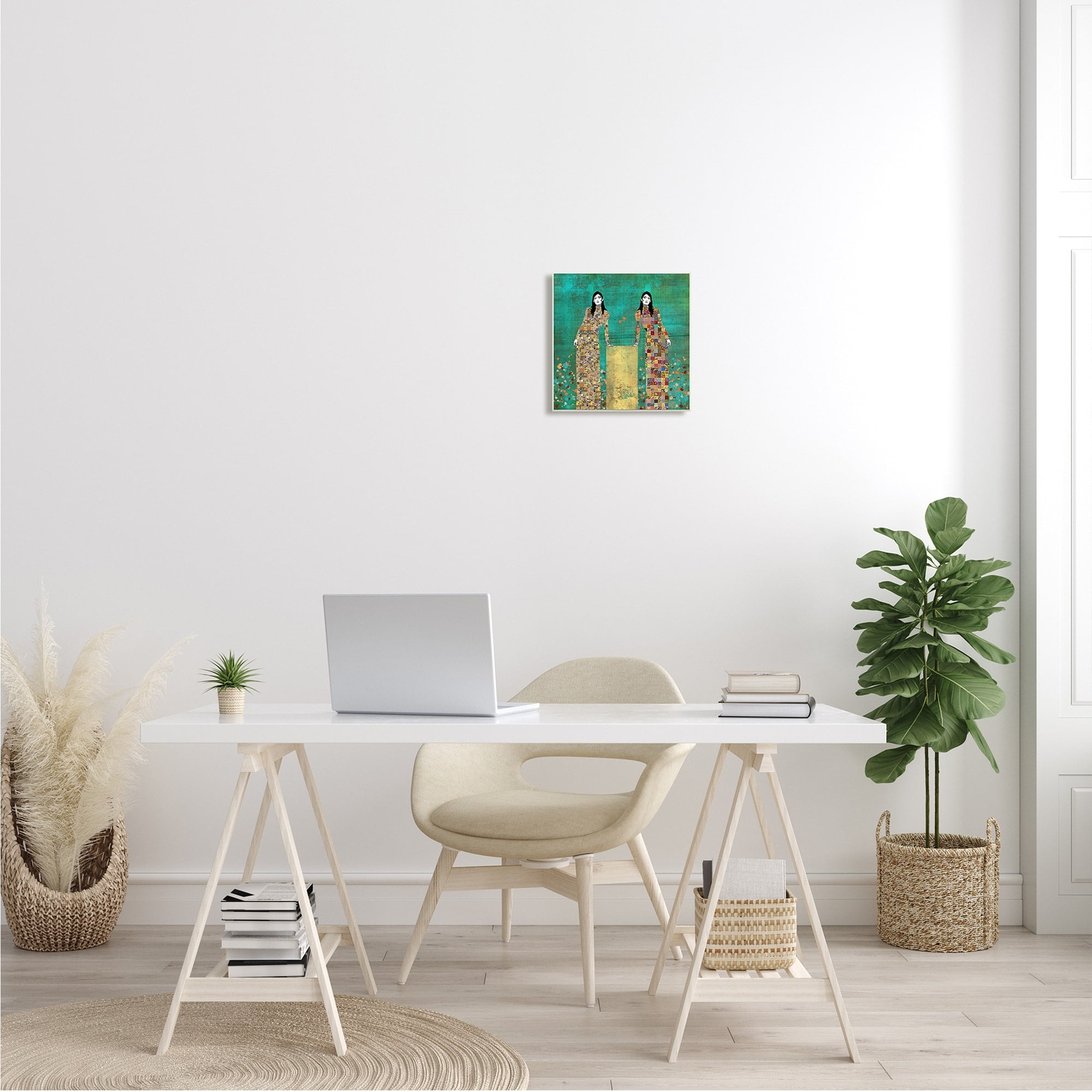 Stupell Industries Twin Women Leaning Modern Abstract Portrait Mosaic Pattern, 12 x 12,Design by Jose Cacho