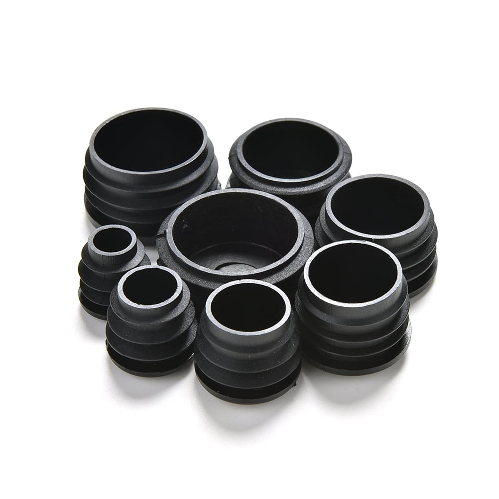 10x Black Plastic Blanking End Caps Cap Insert Plugs Bung For Round Pipe Tube EL 