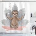thumbnail image 1 of Ambesonne Sloth Shower Curtain, Little Sloth, 69"Wx84"L, Pink Brown Grey, 1 of 3
