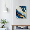 thumbnail image 4 of Nawypu Navy Blue and Gold Abstract Wall Art Blue White and Gold Painting Set of Modern Abstract Artwork Blue and Gold Foil Wall Art Navy Blue and White Abstract Painting for Bedroom, 4 of 5