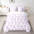 thumbnail image 2 of Feelyou Fashion Bowknot Twin Bedding Sets 7-Piece, Purple Love Heart Bedding Comforter Set, 2 of 8