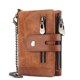 thumbnail image 1 of Cartera de hombre Carteras plegables de cuero genuino para hombres, ventana de identificación 13 tarjeteros de regalo (marrón), 1 of 5