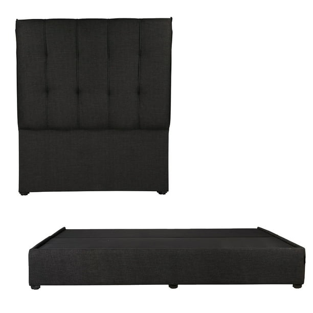 Box Base cama King Size + Cabecera Kenzo Plata