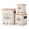 thumbnail image 1 of twisto 3 Pieces Square Canister Set Carbon Steel Vented Storage Canisters Ventilated Bamboo Lid Canisters, Beige, 1 of 9