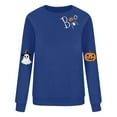 thumbnail image 4 of Atogsazn Women's Halloween Sweatshirt Cute Spooky Long Sleeve Sweatshirts Pullover Sweater Casual Tops Crewneck Blouse 04-Navy S Fashion, 4 of 5
