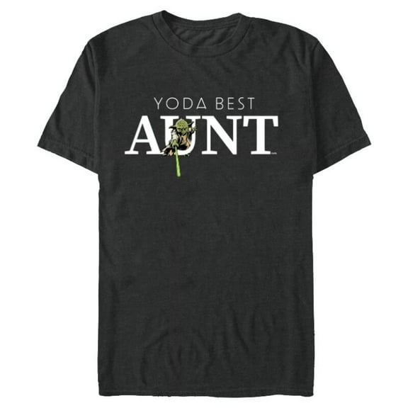 Star Wars Yoda Best Aunt Lightsaber Gift for Family - Short Sleeve Blended T-Shirt for Adults - Customized-Dark Heather