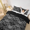 thumbnail image 3 of Homewish Halloween Skull Skeleton Twin Duvet Cover,Bohemian Damask Twin Bedding,Black Gray,Black Reversible,2 Pieces,1 Duvet Cover and 1 Pillowcase, 3 of 6