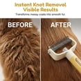 thumbnail image 5 of Pet Grooming Brush with Spray - Yellow Deshedding Brush with Metal Comb for Detangling and Dematting Long, Matted Fur on Cats and Dogs, Safe Deshedding Grooming Tool, 5 of 9