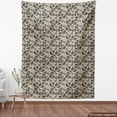thumbnail image 4 of Ambesonne Ethnic Fabric by the Yard Upholstery, Damask Skull Pattern Floral, 2 Yards, Beige and Charcoal Grey, 4 of 5
