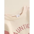 thumbnail image 6 of BemeyourBBs Auntie's Bestie Outfits Baby Girl Bubble Romper Long Sleeve Letter Embroidery Waffle Bodysuit Little Girl Infant Spring Fall Winter Clothes, 6 of 9