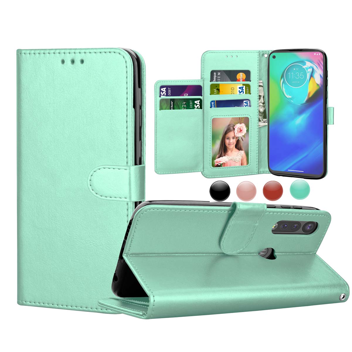 Wallet Case for Moto G Power, for Motorola Moto G Power 2020 6.4" PU