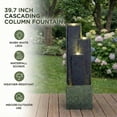 thumbnail image 5 of Nyddle 39 Inch Height Modern Cascading Outdoor Water Fountain,Freestanding Resin Water Feature With LED Lights,Decorative Waterfall for Garden Patio Porch Lawn Backyard, 5 of 8