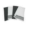 Mainstays 4-Piece Solid/Stripe Kitchen Towel Set, Grey