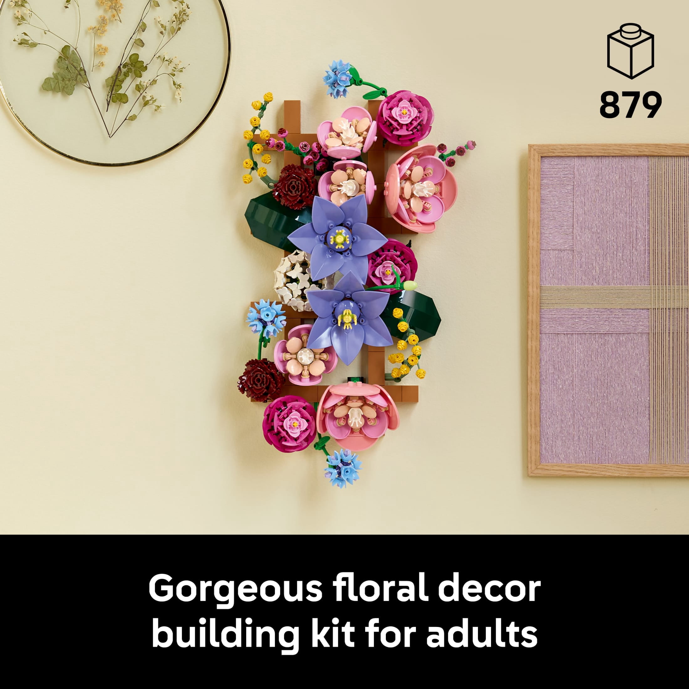 LEGO Botanicals Flower Wall - Building Set for Adults, Ages 18+ - Artificial Plants & Flowers for Home Office or Bedroom Decor - Gift for Housewarming - 11503