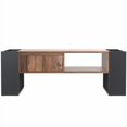 thumbnail image 5 of 43.5" Wood Grain Coffee Table - Hidden Handleless Drawer + Dual Side Storage, 5 of 5