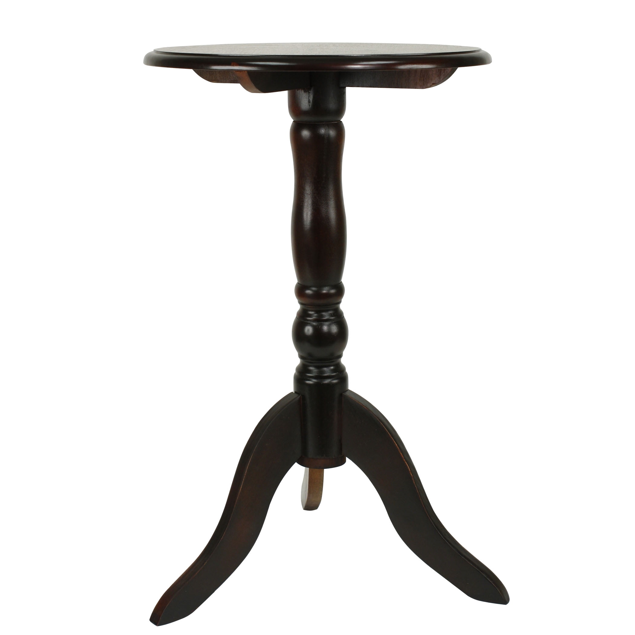 Decor Therapy Chic Pedestal Round Accent Table, 24"x 15"x15" - Aged Cherry