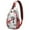 White Christmas Snowflake, variant on Sling Backpack,Red Christmas Tree Pattern Sling Bag with Water Bottle Holder,Waterproof Sling Bag for Men/Women with Headphone Jack for Hiking,Travel