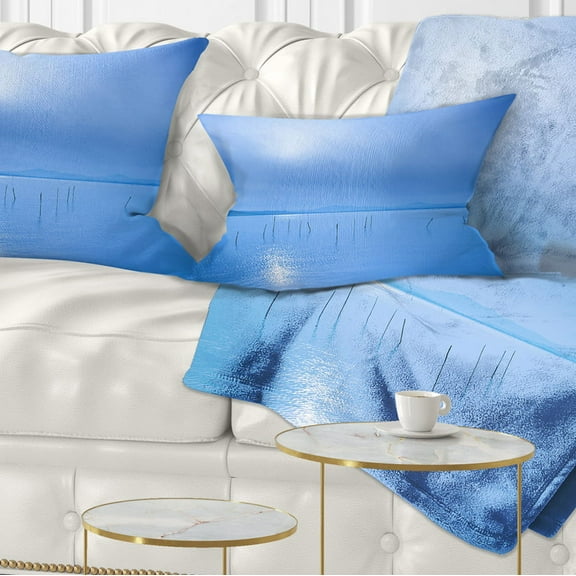 Designart Blue Water Surface in Morning - Seascape Throw Pillow - 12x20