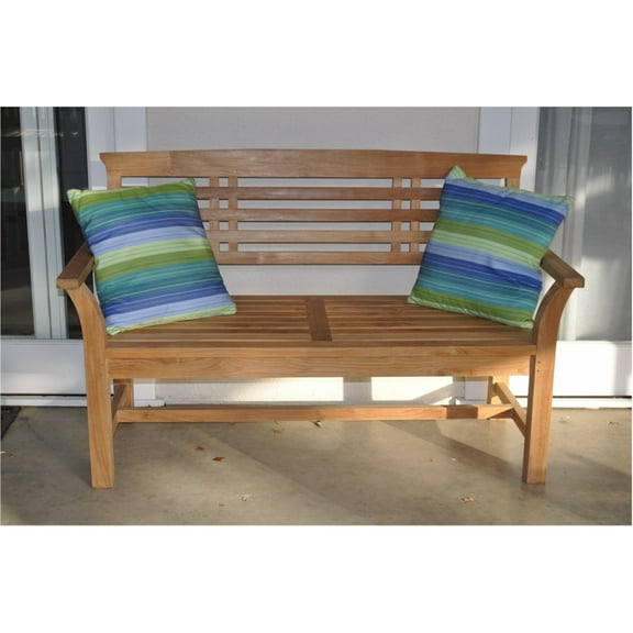 Teak Wood Bench - 2 Seater Outdoor Garden Park Bench - Traditional Design 56.5"