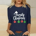 thumbnail image 1 of Aqestyerly Hauts de Noël pour Femmes T-Shirt Imprimé de Noël pour Femmes Blouse à Manches 3/4 Col Rond Hauts Décontractés, 1 of 5