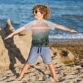 thumbnail image 3 of FORMRS Boys Rash Guard with Short Sleeves UPF 50+ Swim Shirts Sizes 3-12T, Mountains at Dawn, 3 of 6