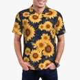 thumbnail image 1 of Fotbe Navy Blue Plaid Sunflower Camiseta Polo de Golf para Hombre con Estampado – Camisa Deportiva Transpirable con Cuello Abotonado-Medium, 1 of 6