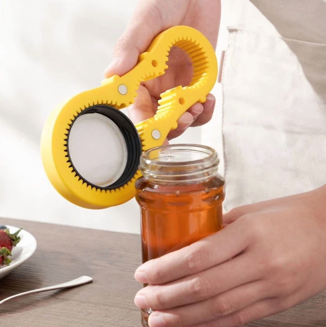 Portable Can Opener Multi Purpose Jar Lids Bottle Cap Grip Rubber Opener Tool