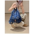 thumbnail image 3 of PRIYAL Denim Backpack for Women Vintage Y2K Grunge Style Lightweight Canvas Rucksack Purse Daypack Aesthetic Cute Travel Jeans Bag, 3 of 8