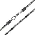 thumbnail image 2 of 3mm Round Byzantine Handmade Bali Oxidized 925 Sterling Silver Chain Anklet Bracelet, 2 of 2