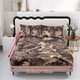 thumbnail image 5 of ZIATUBLES 3 Pcs Soft Polyester Sheet Set, Full Size Bed Sets with 1 Fitted Sheet and 2 Pillowcases, Cooling Cozy All-Season Bedding Sheets, Autumn Leaf Camouflage Printed, 5 of 9