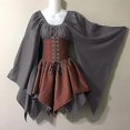 thumbnail image 2 of Trajes medievales renacentistas para mujer, vestido con corsé pirata, vestido corto irlandés tradicional con manga acampanada, 2 of 5