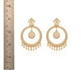 thumbnail image 4 of Ratnavali Jewels Cubic Zirconia White Diamond Gold Plated Indian Bollywood Chandbali Earrings for Women, 4 of 4