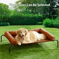thumbnail image 2 of Large Elevated Cooling Dog Bed, Breathable Mesh, Metal Frame, 36x26x8 inches, 75 lbs Capacity, Caramel, 2 of 14