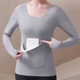 thumbnail image 5 of Yuyuzo Hauts de Pyjama Grande Taille pour Femmes Couche de Base en Molleton Thermique sous-Vêtements Col Ras du Cou Chandails à Manches Longues, 5 of 5