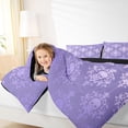 thumbnail image 4 of Homewish Halloween Skull Skeleton 7 Pieces Full Size Bedding Sets,Vintage Damask Full Size Bed in a Bag,Purple White,Black Reversible, 4 of 8